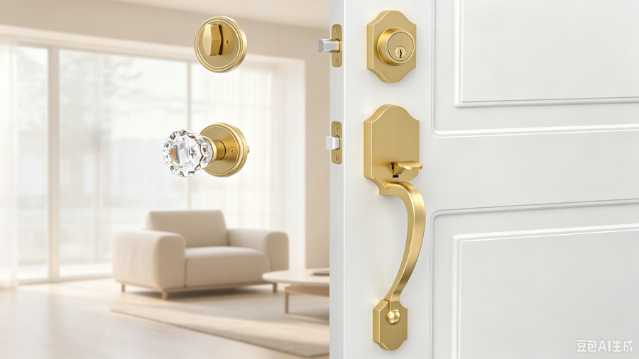 SENY Entry Door Knob Set with Deadbolt – Gold Front Door Handle Set with Crystal Knob applicable scenario
