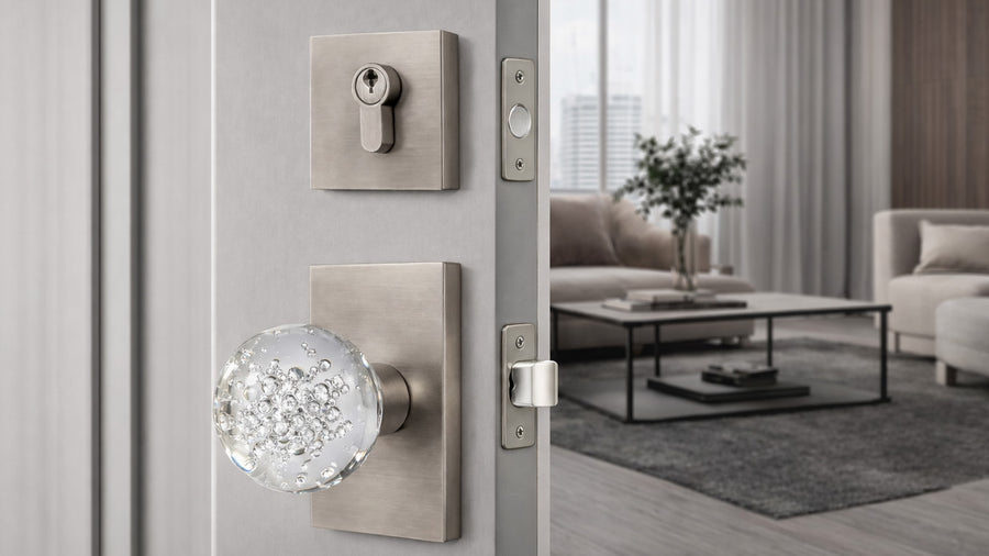 SENY Crystal Entry Door Set with Round Crystal Passage Knob & Deadbolt applicable scenario