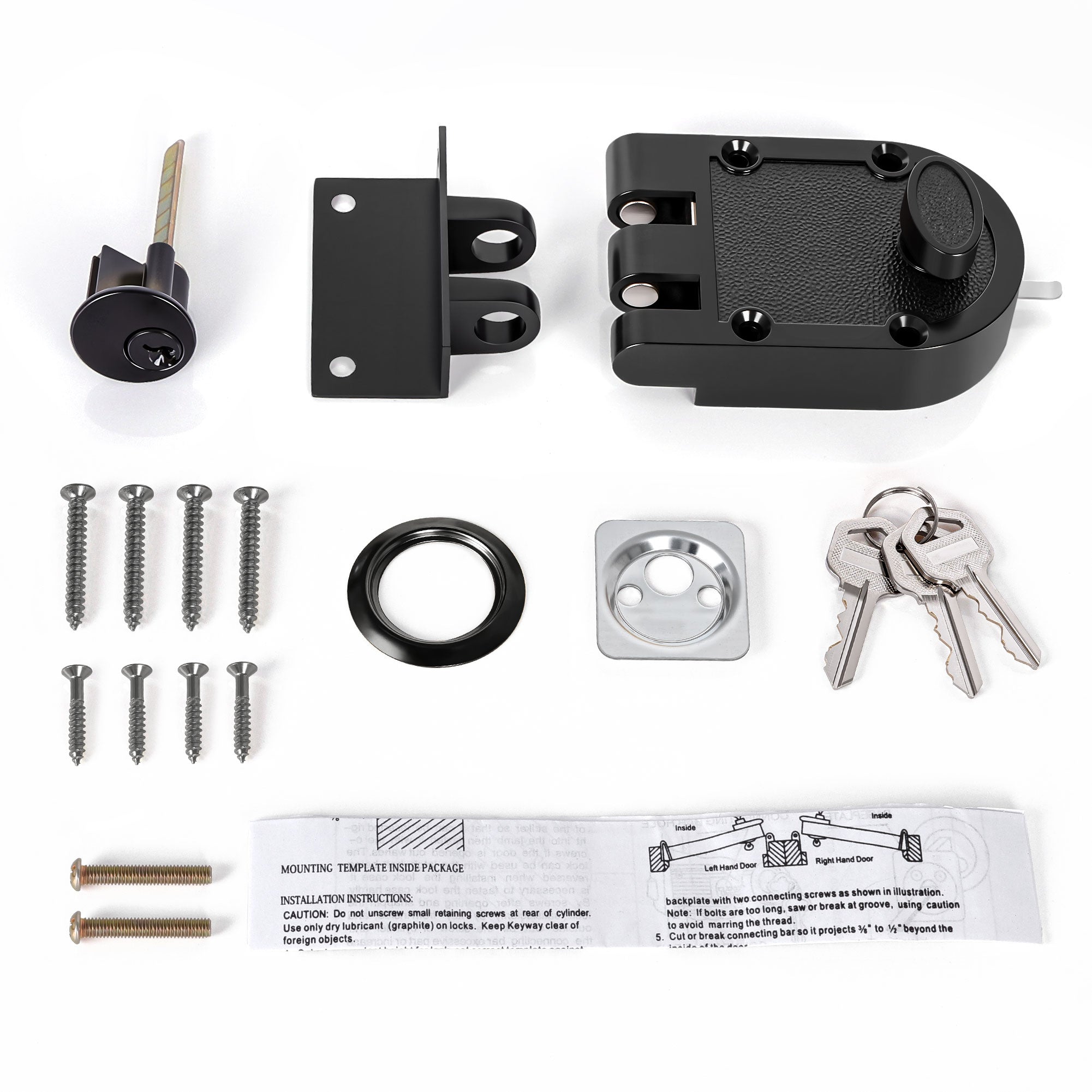 SENY Jimmy Proof Deadbolt Night Latch for Front Doors, Surface-Mounted Security Lock with Keys