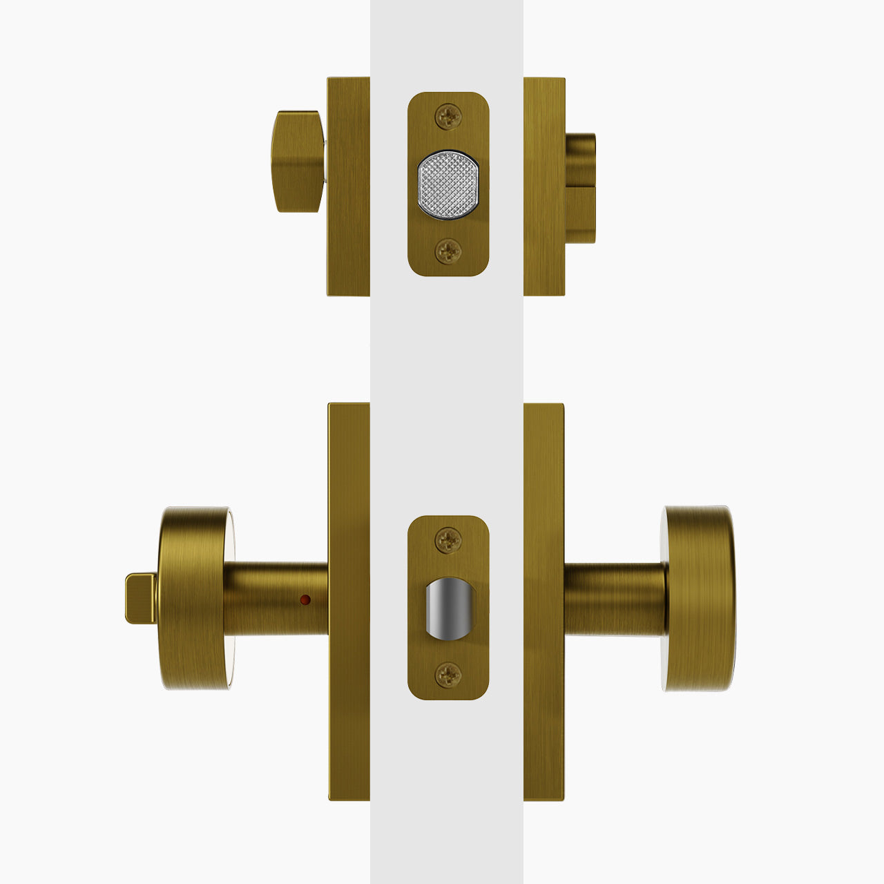 SENY Keyed Entry Door Knob & Deadbolt Set with Emergency Unlock, Round Metal Knob