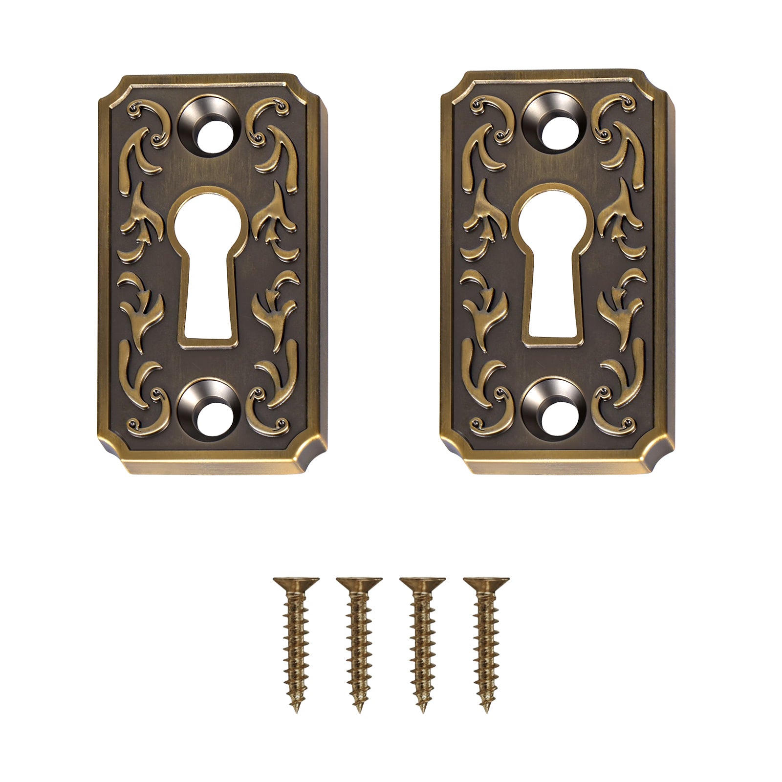 SENY Vintage Keyhole Door Escutcheon Plates – Decorative Backplates for Mortise & Rim Lock Hardware