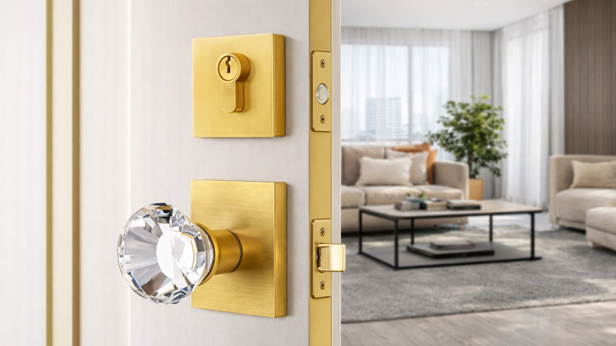 SENY Luxury Crystal Entry Door Set with Faceted Crystal Passage Knob & Deadbolt applicable scenario
