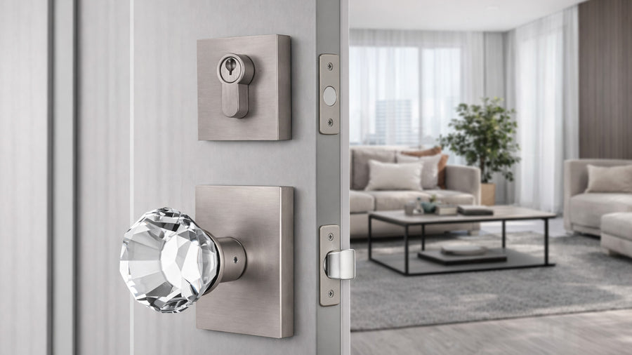 SENY Luxury Crystal Entry Door Set with Faceted Crystal Passage Knob & Deadbolt applicable scenario