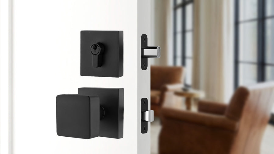 SENY Metal Entry Door Knob Set with Square Passage Knob & Deadbolt applicable scenario