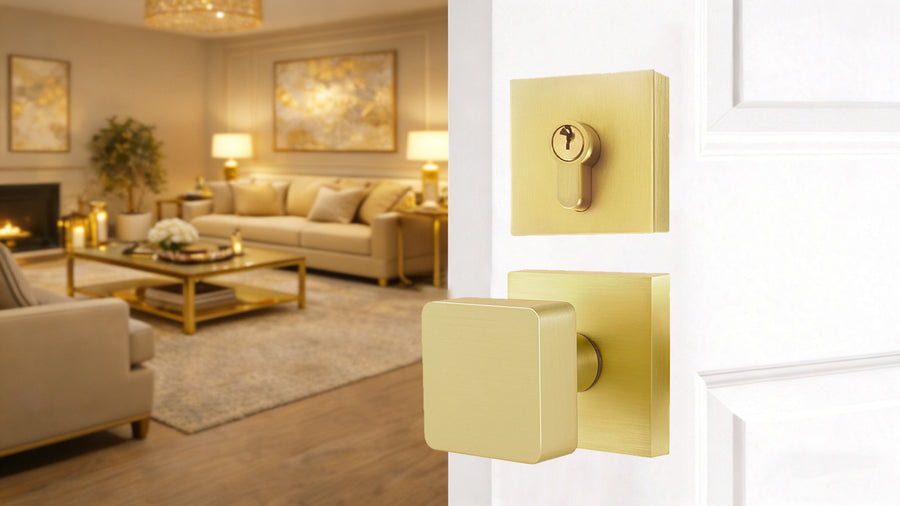 SENY Metal Entry Door Knob Set with Square Passage Knob & Deadbolt applicable scenario