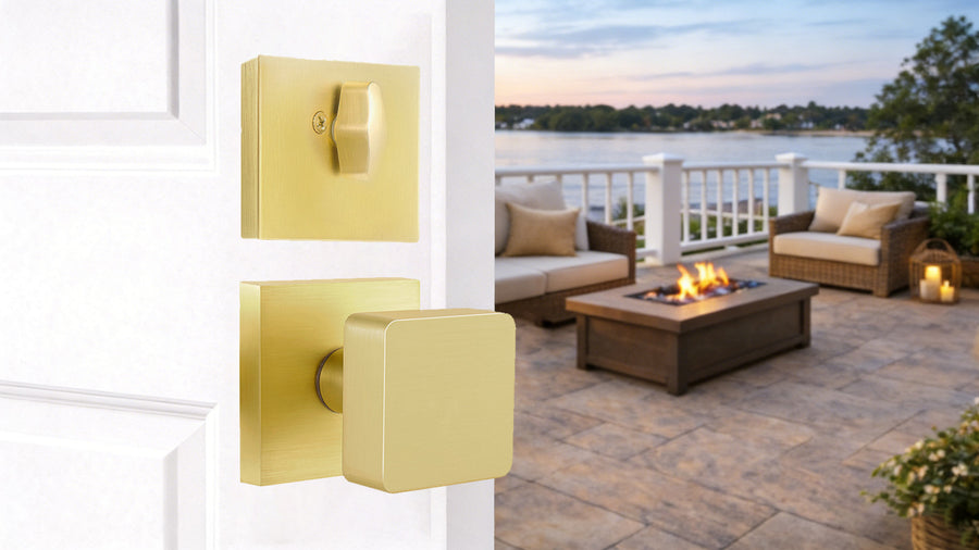 SENY Metal Entry Door Knob Set with Square Passage Knob & Deadbolt applicable scenario