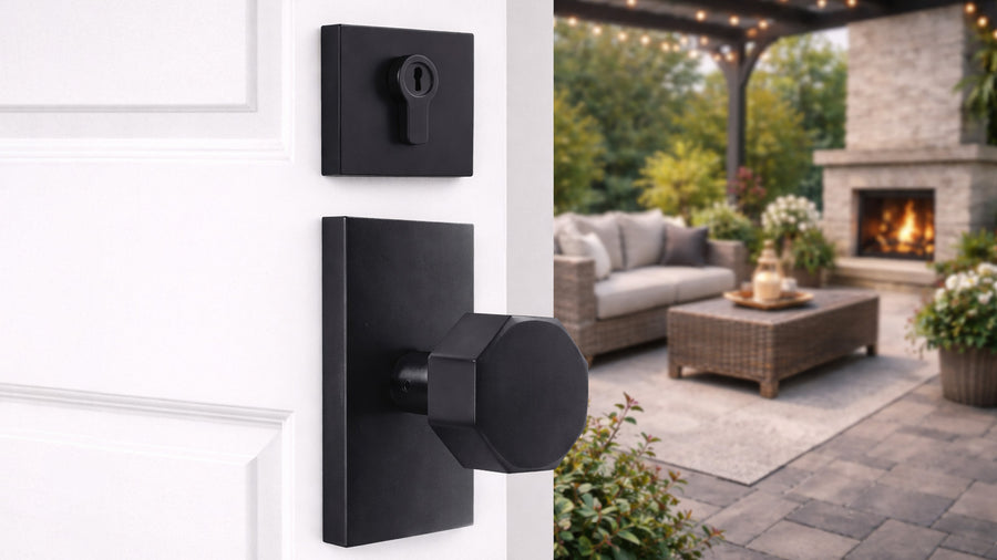 SENY Modern Metal Entry Door Knob Set with Octagonal Metal Passage Knob & Deadbolt applicable scenario