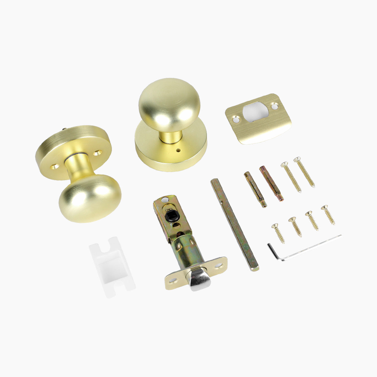 mid century brass door knobs