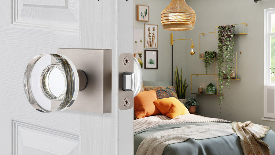 SENY Glass Interior Door Knobs with Round Crystal Knob & Square Rosette applicable scenario