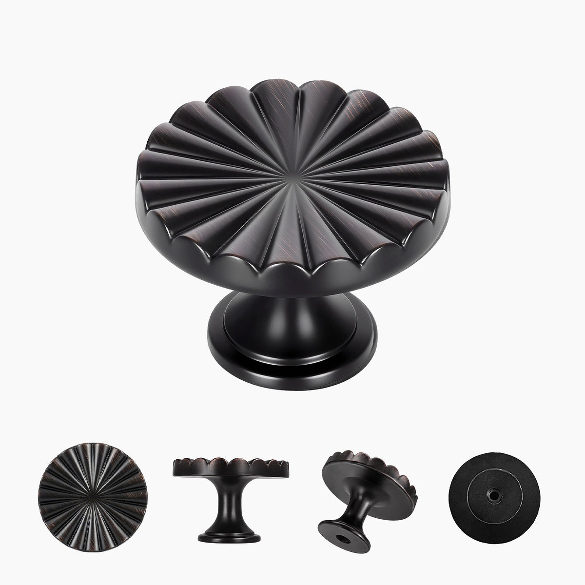 SENY Vintage Fan-Shaped Cabinet Knobs – Solid Metal Drawer Knobs for Kitchen, Dresser & Furniture