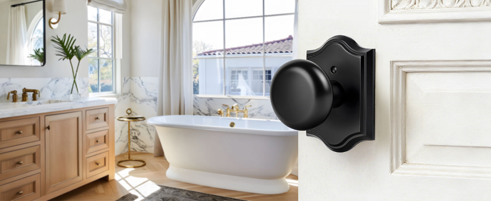 SENY Vintage Interior Door Knobs – Round Door Knobs for Bedroom, Bathroom, Hallway & Closet