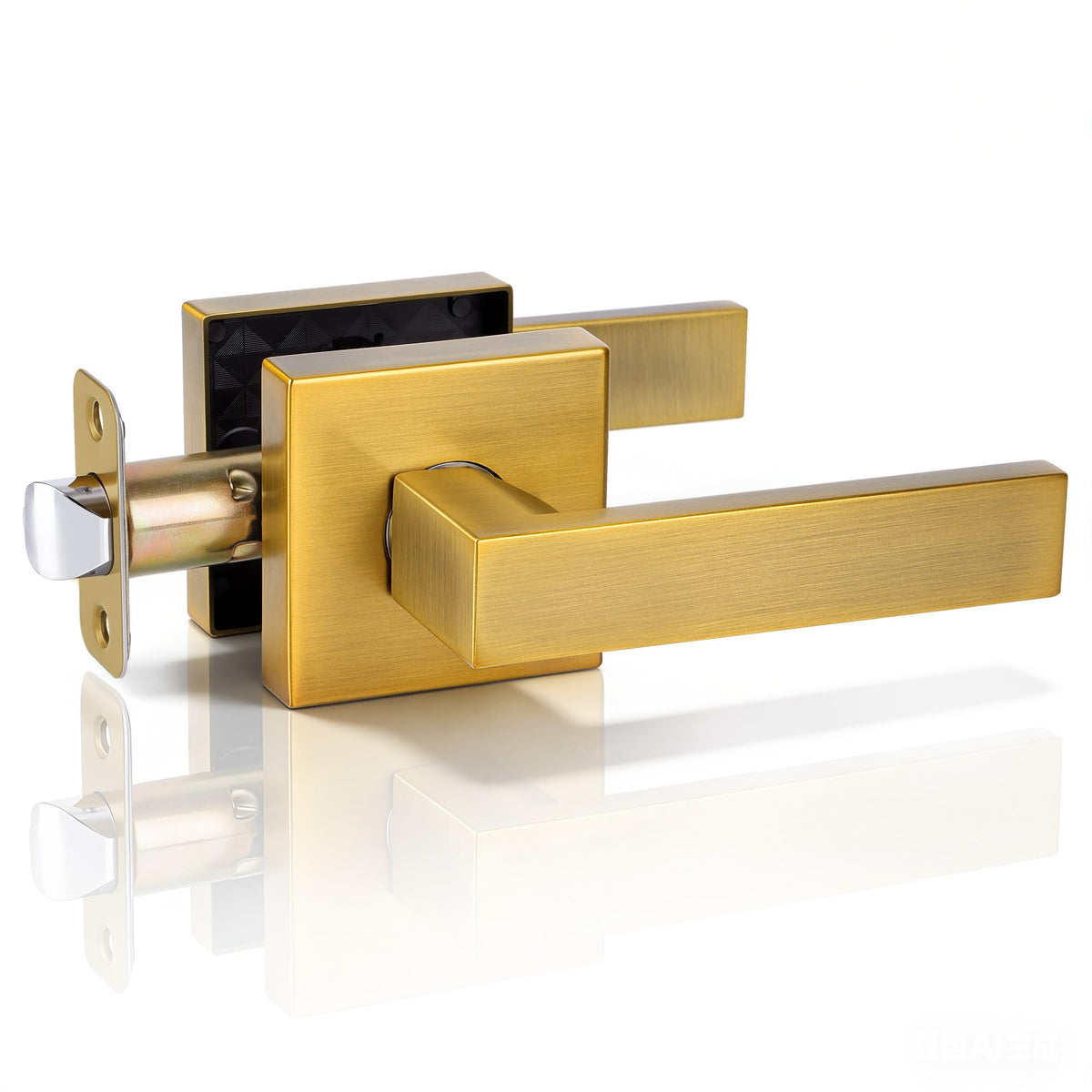 SENY Modern Square Interior Door Levers with Square Rosette
