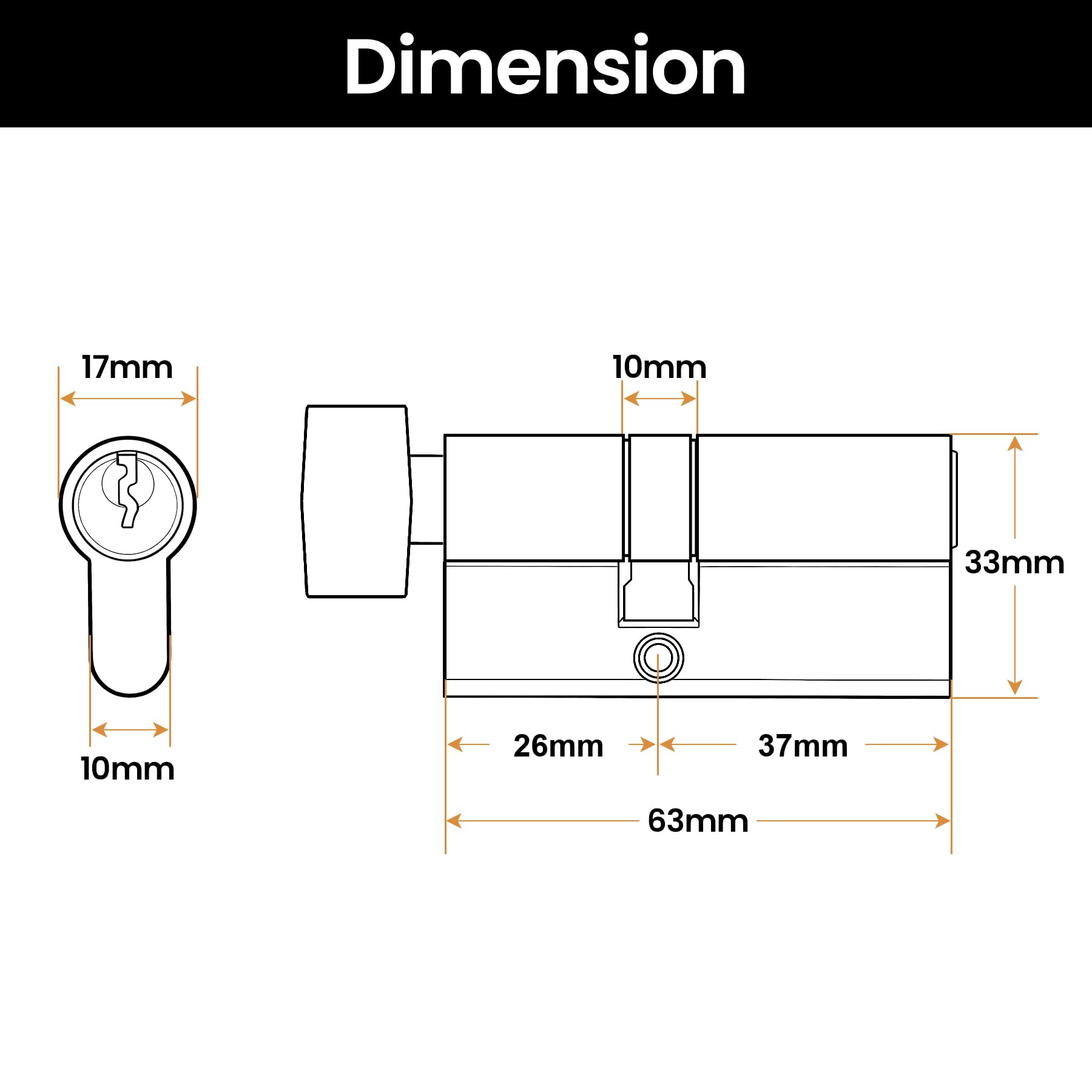SENY Euro Profile Lock Cylinder Replacement for Storm Doors with Thumb Turn & Keys