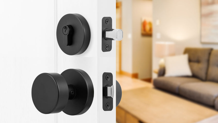 SENY Round Metal Entry Door Set with Modern Passage Knob & Deadbolt applicable scenario