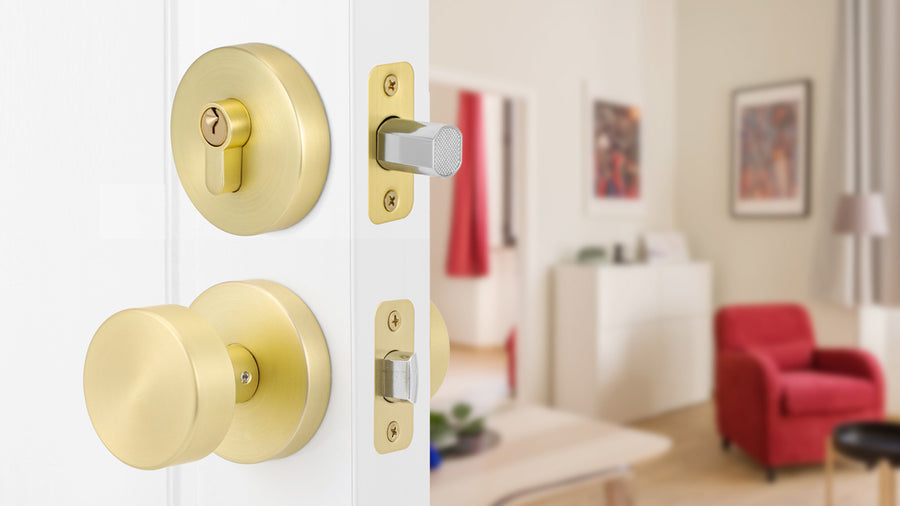 SENY Round Metal Entry Door Set with Modern Passage Knob & Deadbolt applicable scenario