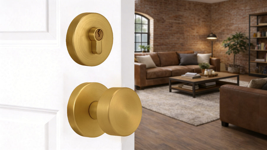 SENY Round Metal Entry Door Set with Modern Passage Knob & Deadbolt applicable scenario