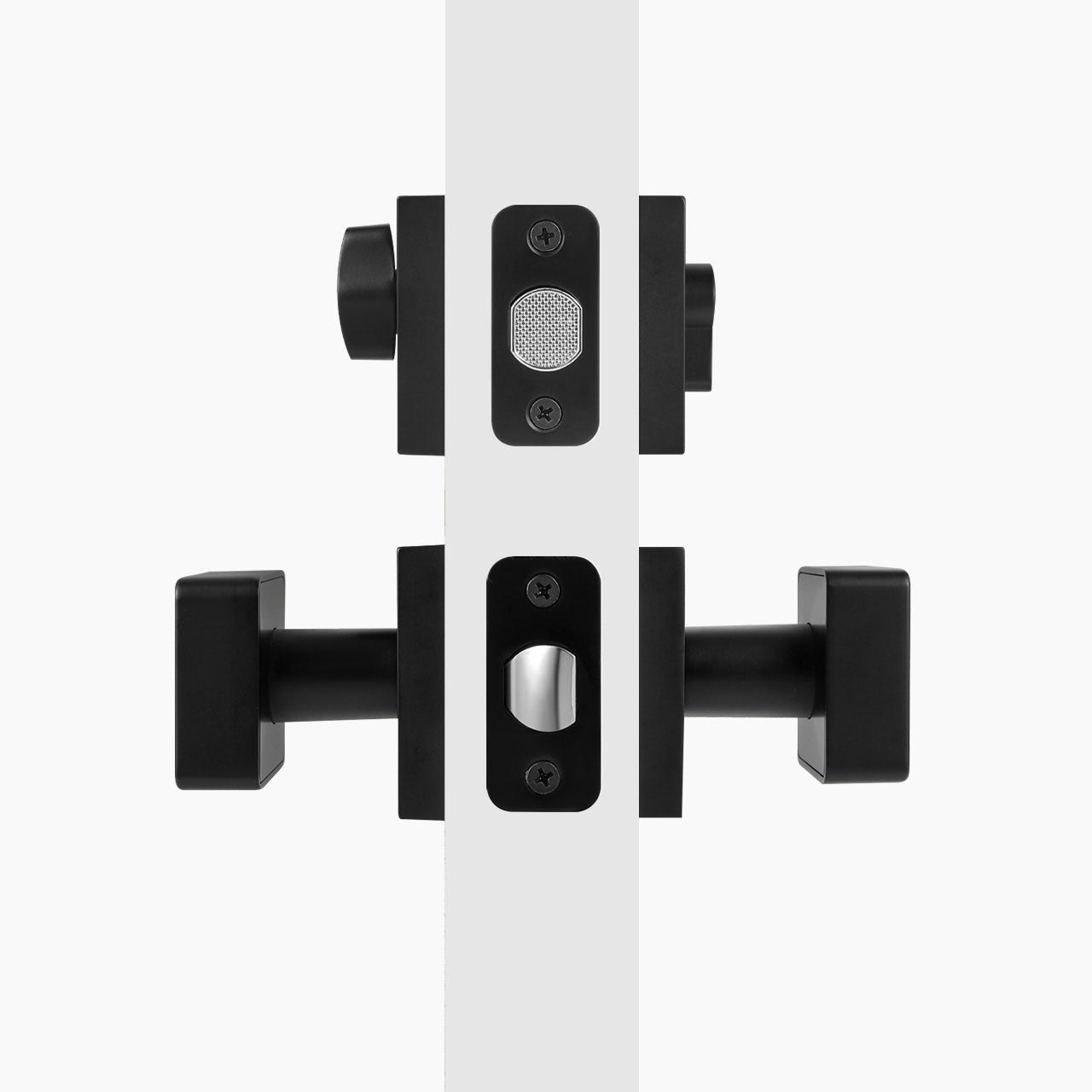 SENY Metal Entry Door Knob Set with Square Knob & Deadbolt