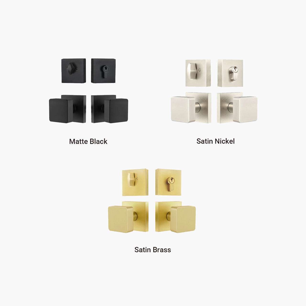 SENY Metal Entry Door Knob Set with Square Knob & Deadbolt