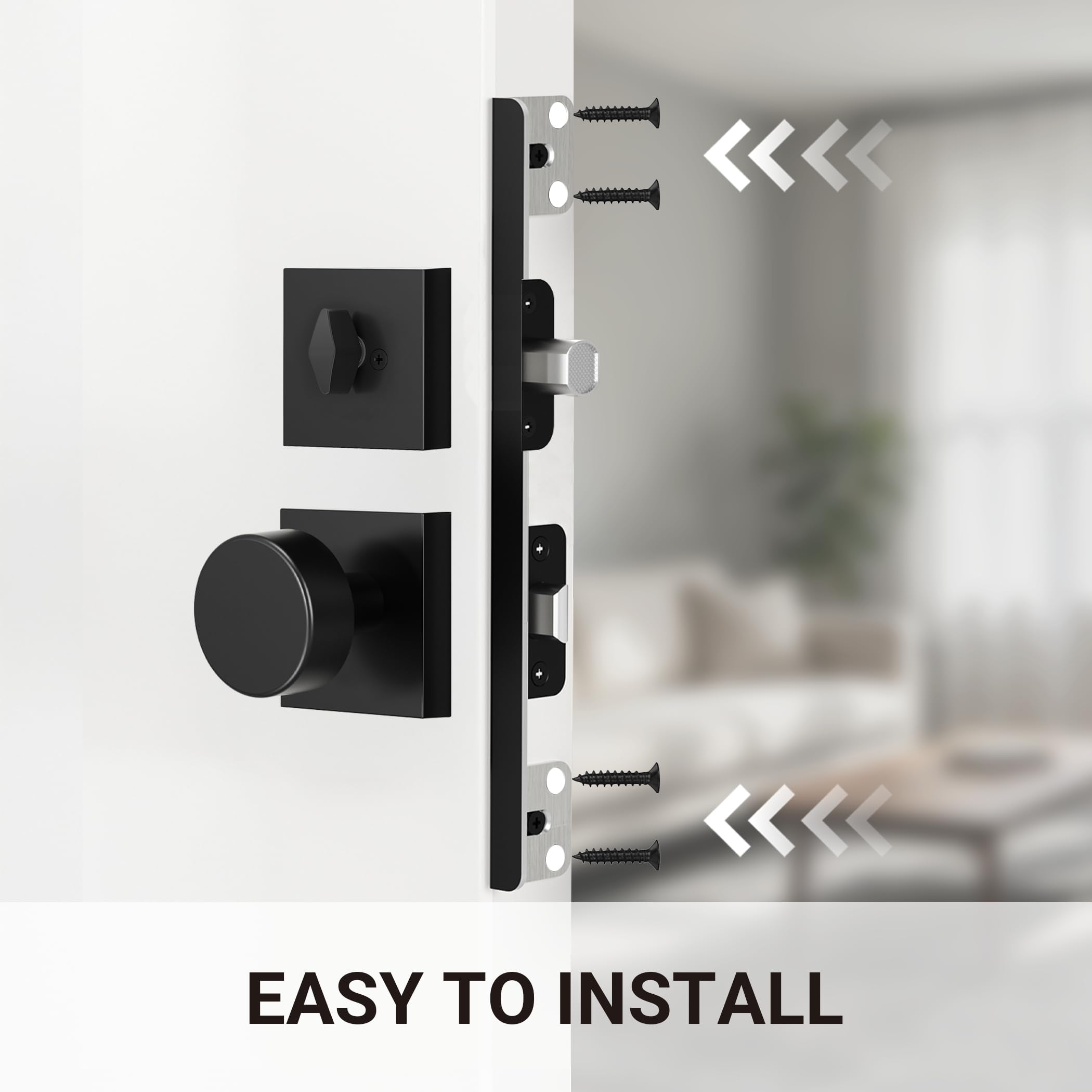 SENY Door Latch Guard Plate – Heavy Duty Door Latch Protector for Outswing Doors