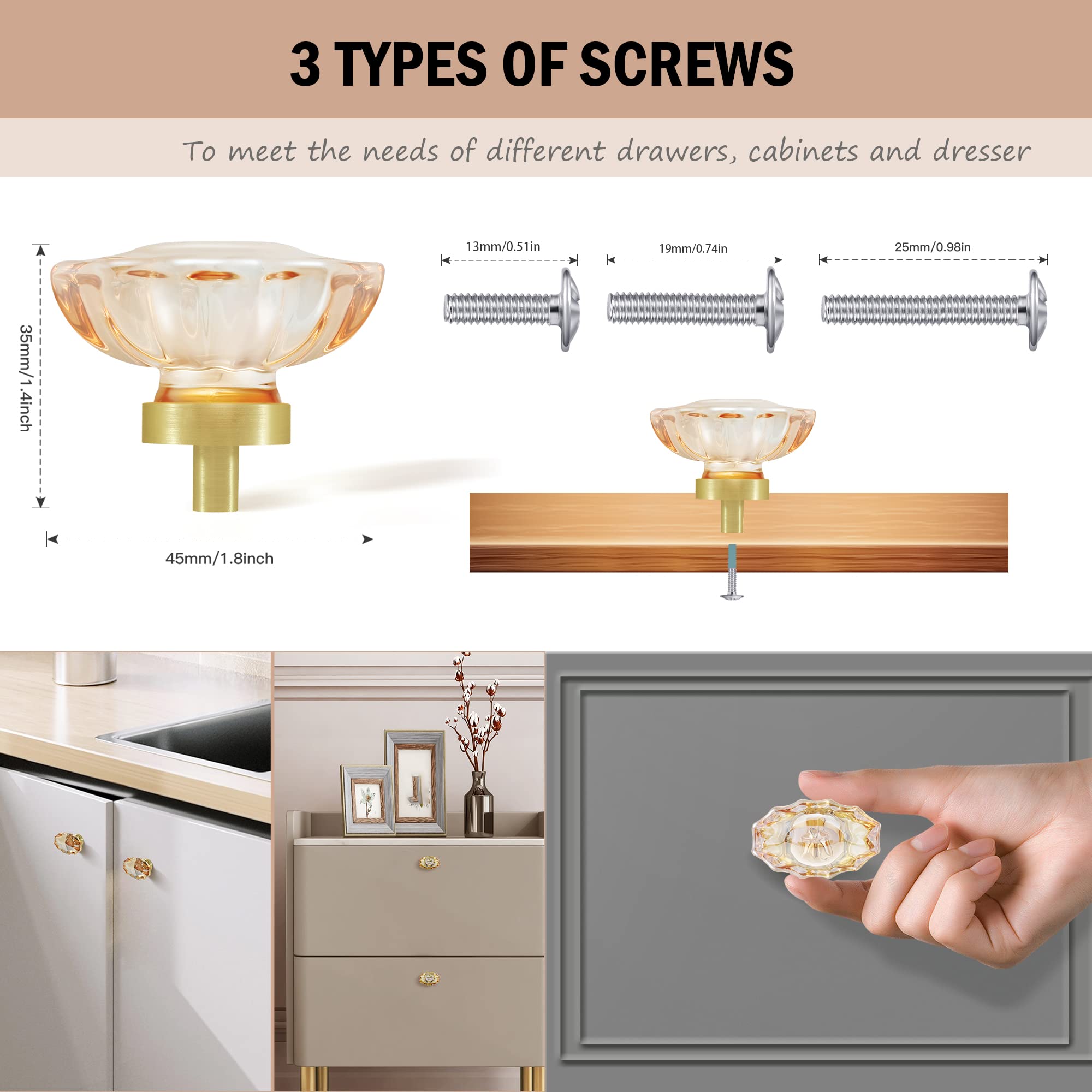 SENY Oval Crystal Cabinet Knobs – Glass Drawer Knobs