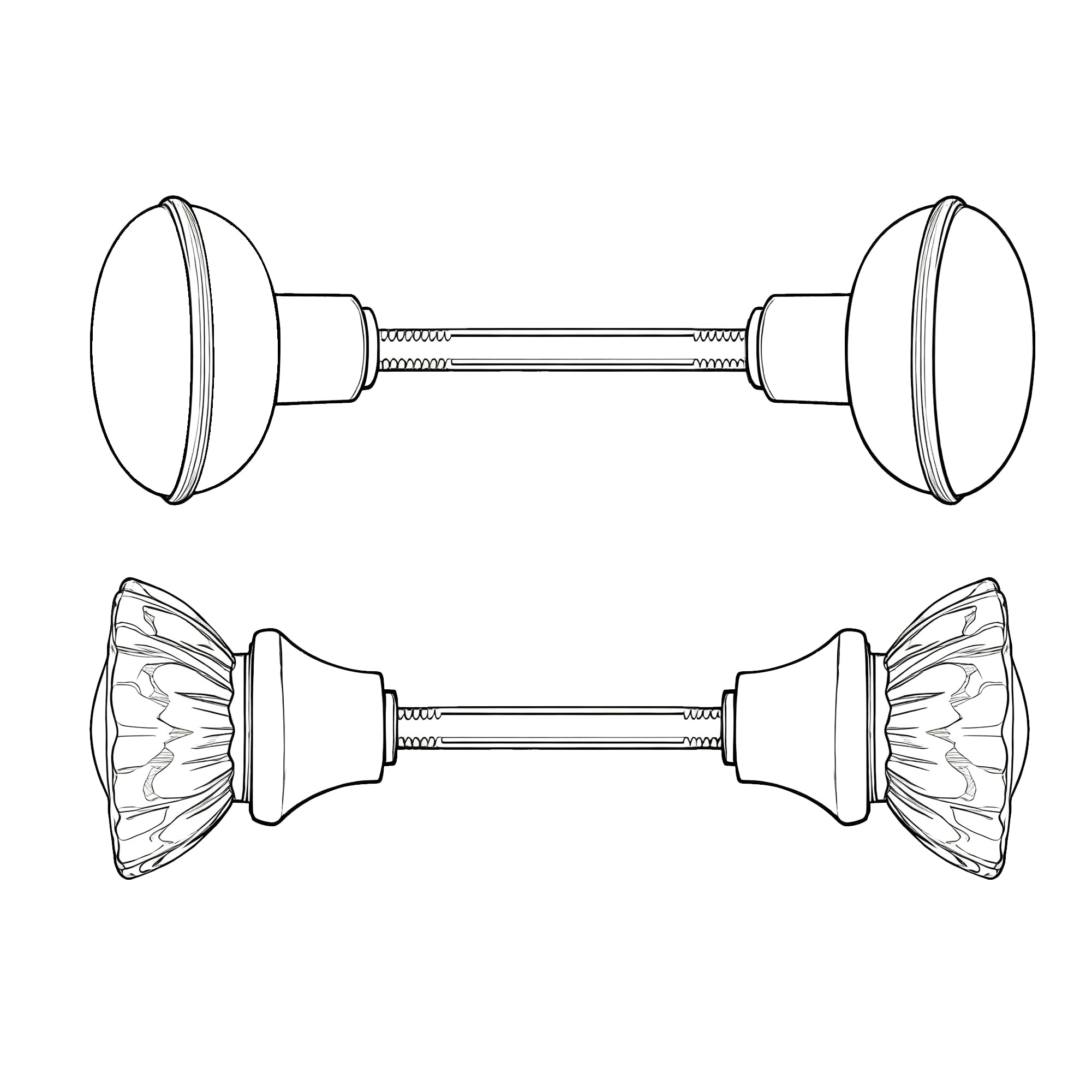 SENY Square Door Knob Spindles for Mortise Locks – 2 Pack