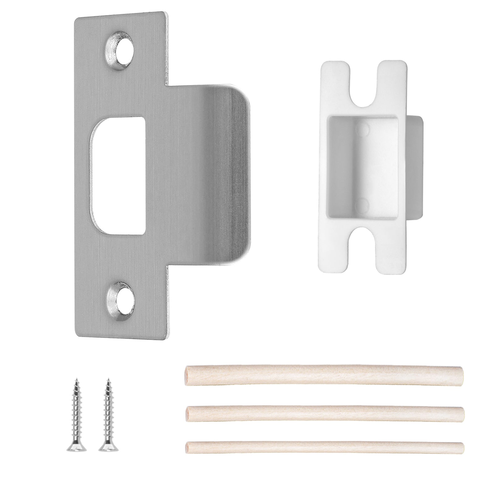 SENY T-Shape Door Strike Plate with Dust Box – Door Frame Repair Kit for Interior & Exterior Doors