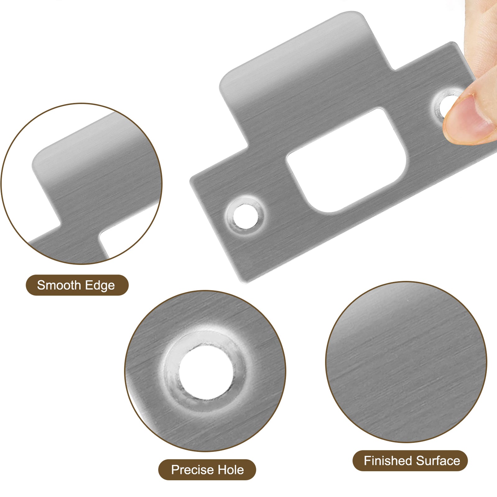 SENY T-Shape Door Strike Plate with Dust Box – Door Frame Repair Kit for Interior & Exterior Doors