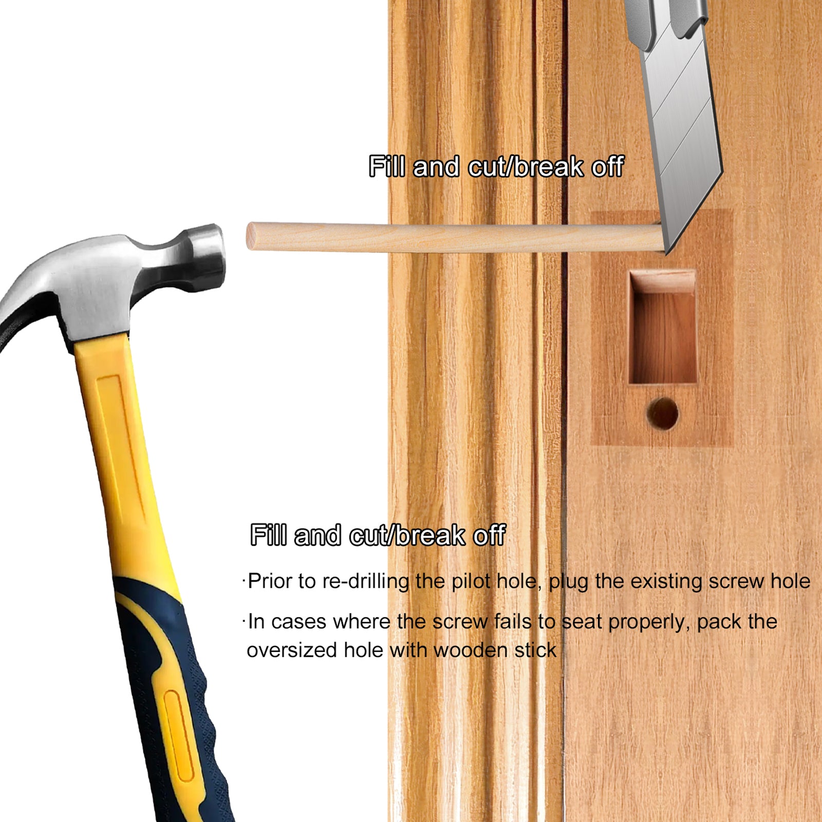 SENY T-Shape Door Strike Plate with Dust Box – Door Frame Repair Kit for Interior & Exterior Doors