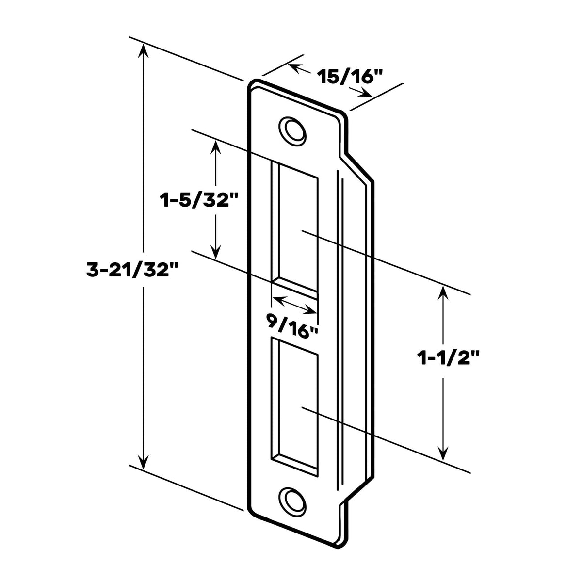 SENY Vintage Mortise Lock Strike Plate Replacement for Old Style Doors