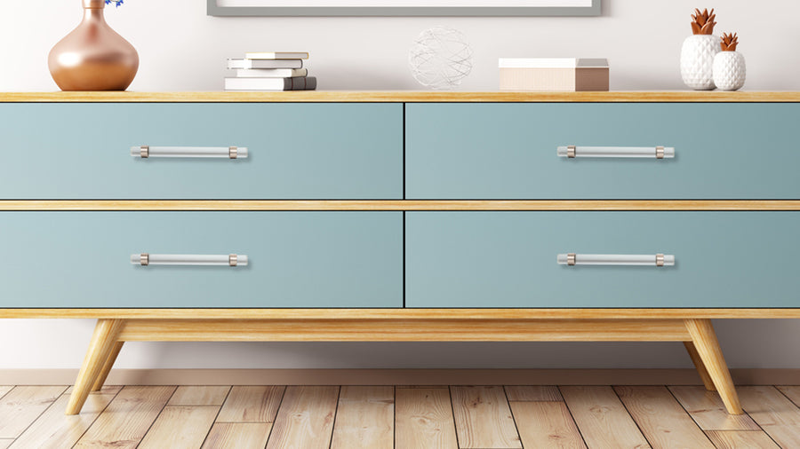 SENY Acrylic Cabinet Pulls, 5 Pack Clear Lucite T Bar Drawer Handles with Metal Base for Kitchen & Bathroom Cabinets applicable scenario