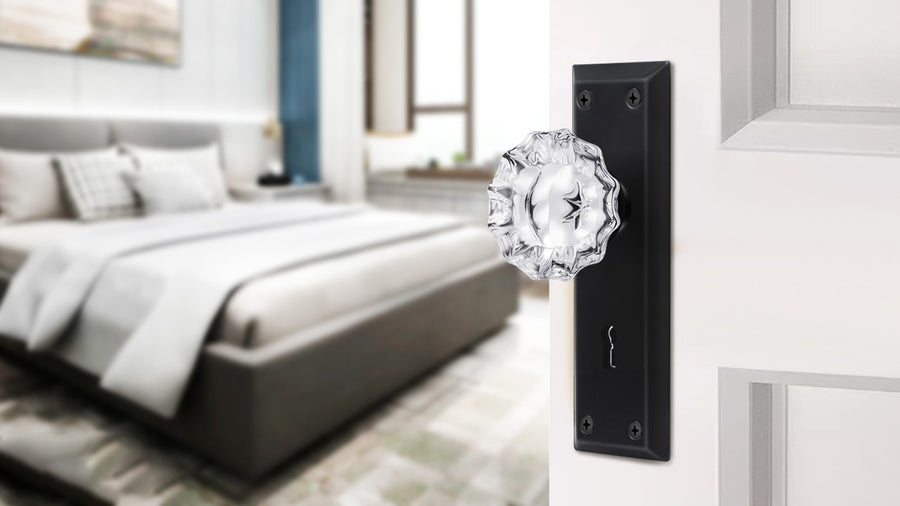 SENY Skeleton Key Lock Set with Floral Crystal Knob & Antique Mortise Backplate applicable scenario