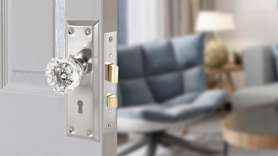 SENY Skeleton Key Lock Set with Floral Crystal Knob & Antique Mortise Backplate applicable scenario