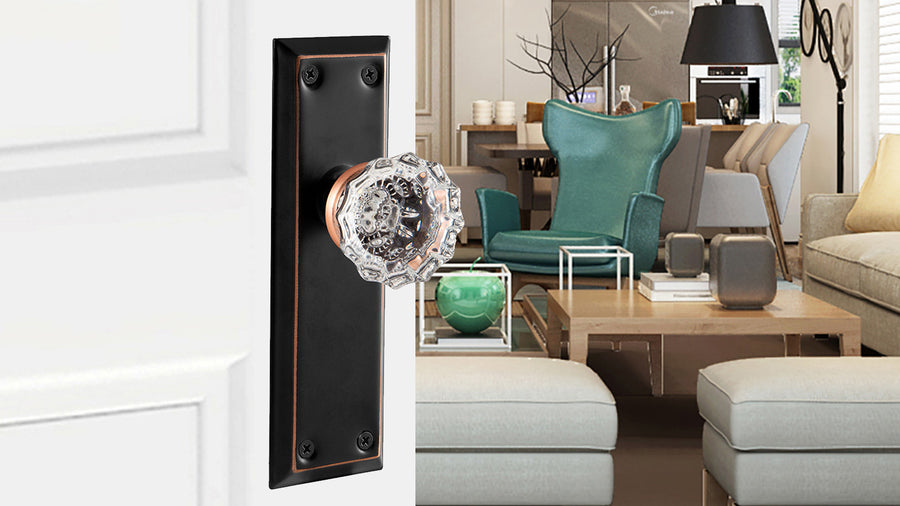 SENY Skeleton Key Lock Set with Floral Crystal Knob & Antique Mortise Backplate applicable scenario