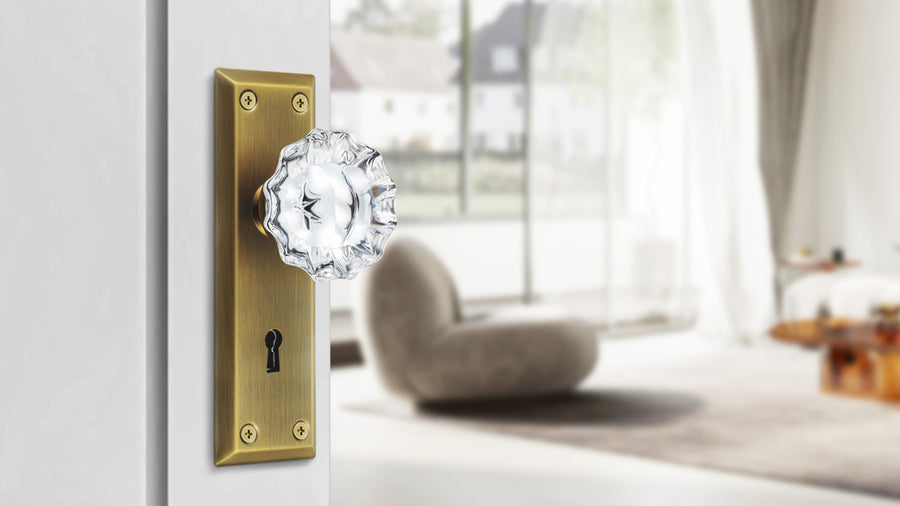 SENY Skeleton Key Lock Set with Floral Crystal Knob & Antique Mortise Backplate applicable scenario