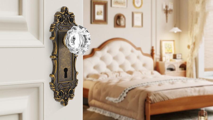 SENY Antique Mortise Lock Set with Floral Crystal Knob & Vintage Rectangular Plate applicable scenario