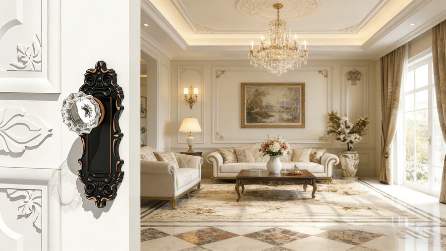 SENY Antique Mortise Lock Set with Floral Crystal Knob & Vintage Rectangular Plate applicable scenario