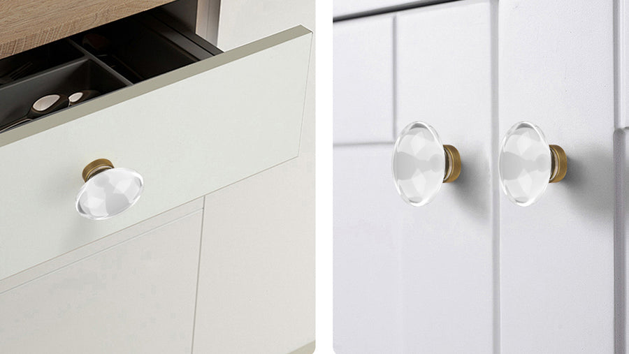 SENY Egg Crystal Cabinet Knobs – Oval Glass Drawer Knobs for Kitchen, Bathroom & Furniture (4 Pack) applicable scenario