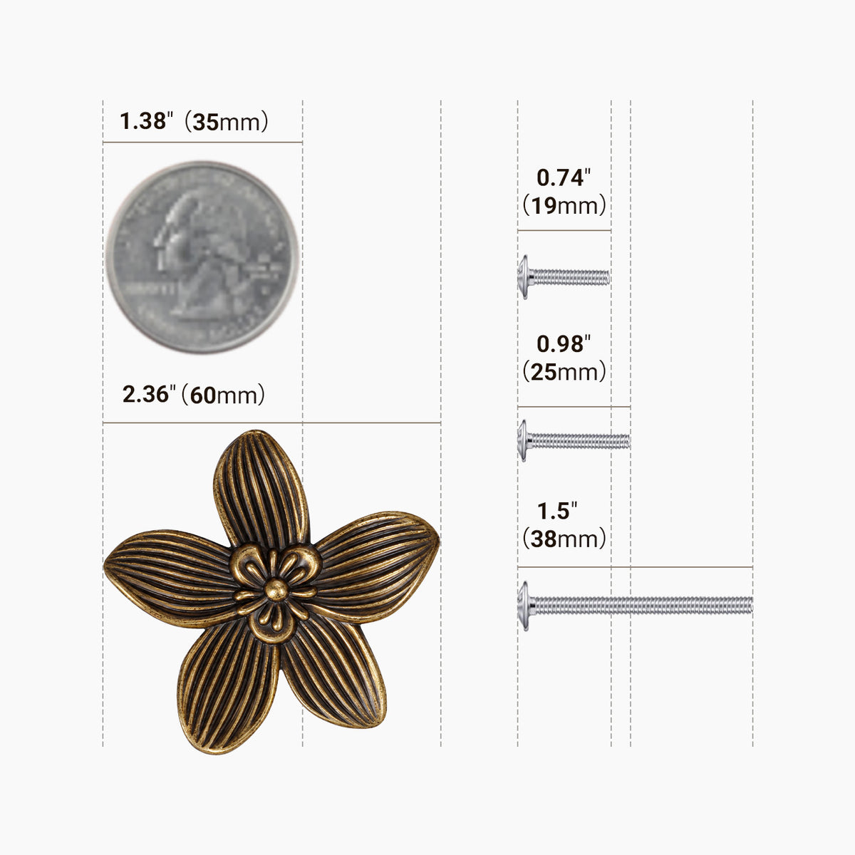 SENY Floral Cabinet Knobs – Decorative Flower Drawer Knobs for Cabinets, Dressers & Furniture