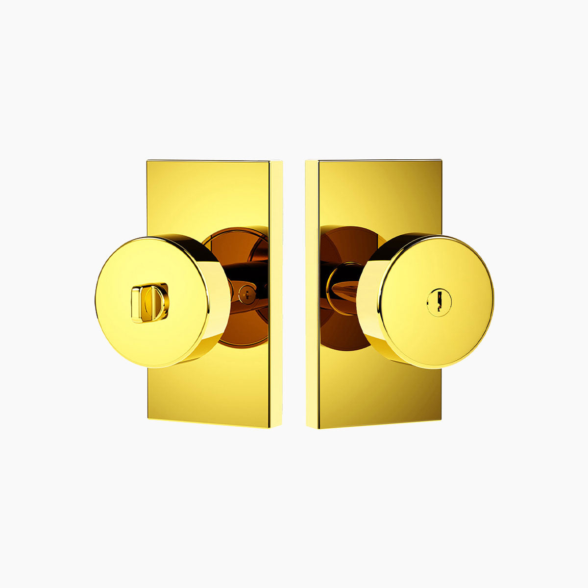 SENY Keyed Entry Door Knob with Emergency Unlock & Round Metal Knob