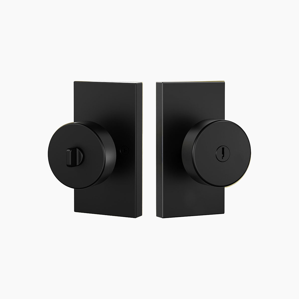 SENY Keyed Entry Door Knob with Emergency Unlock & Round Metal Knob