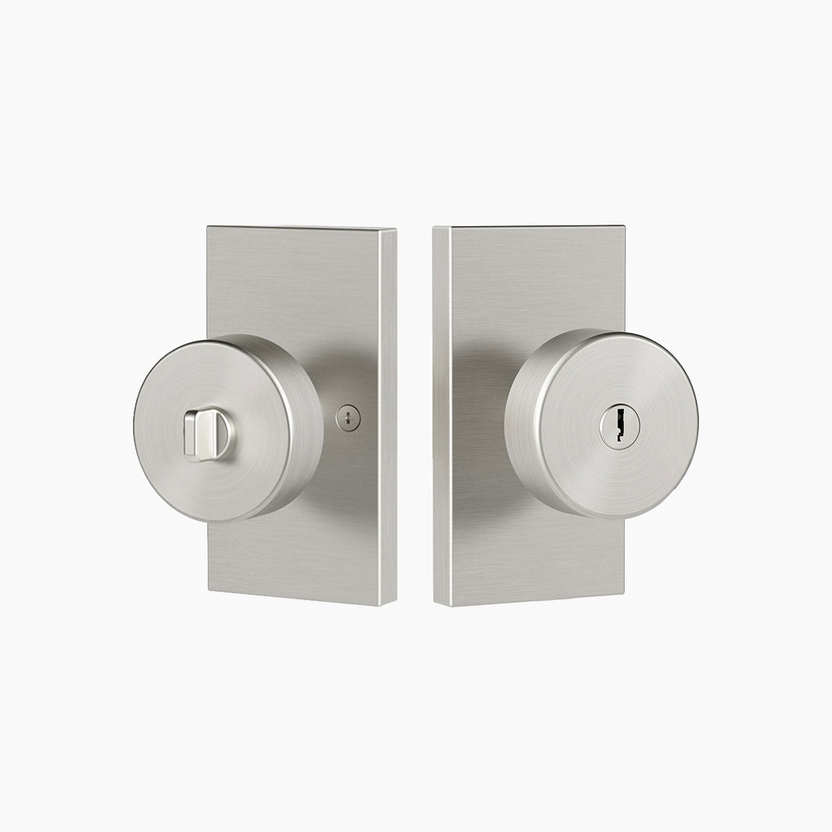 SENY Keyed Entry Door Knob with Emergency Unlock & Round Metal Knob