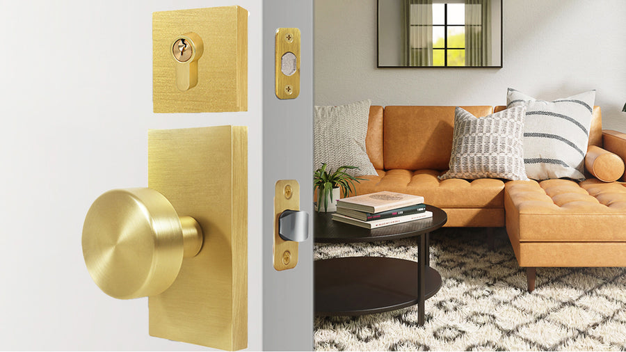 SENY Front Door Knob Set with Round Metal Passage Knob & Deadbolt applicable scenario