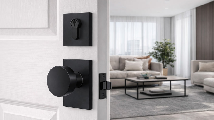 SENY Front Door Knob Set with Round Metal Passage Knob & Deadbolt applicable scenario
