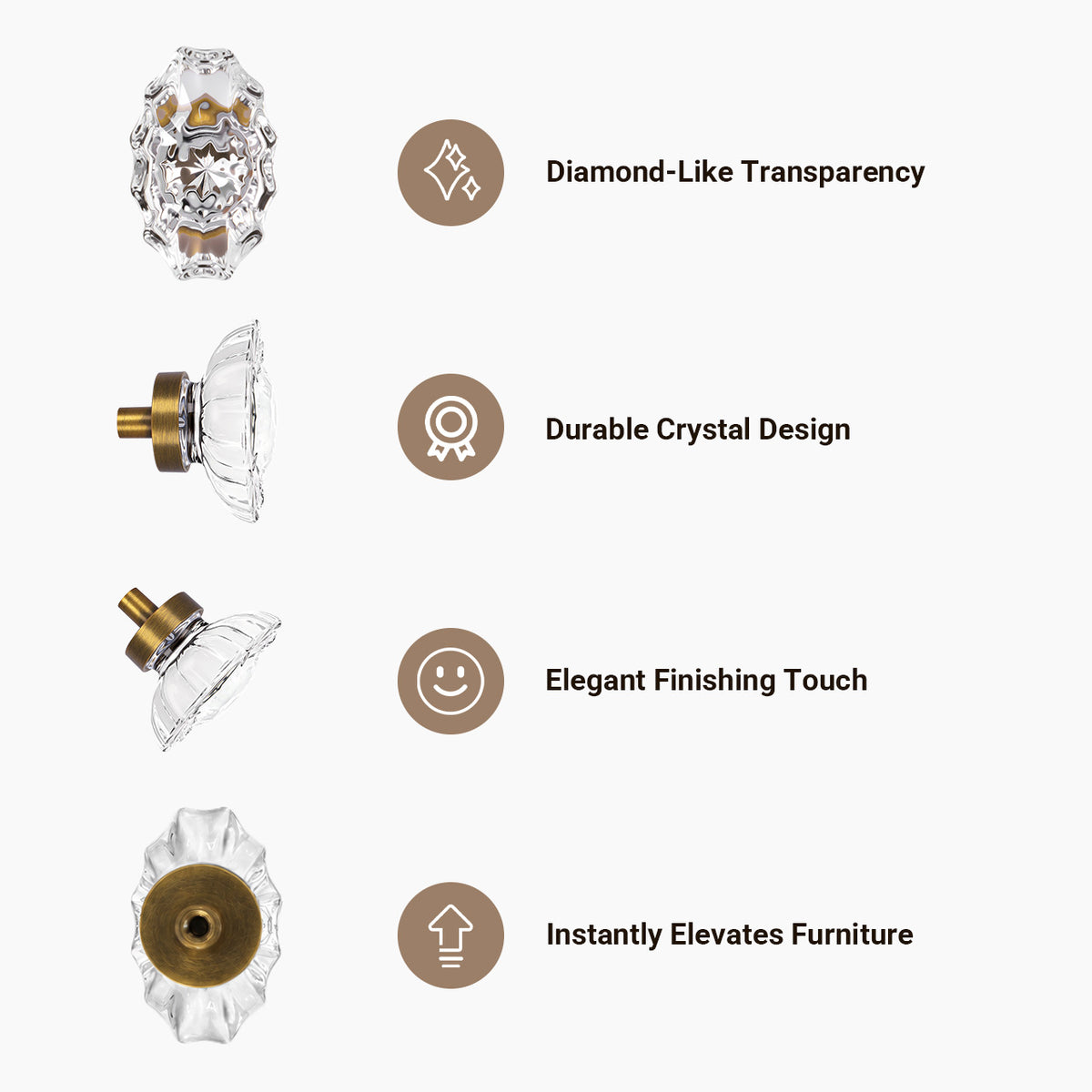 SENY Oval Crystal Cabinet Knobs – Glass Drawer Knobs