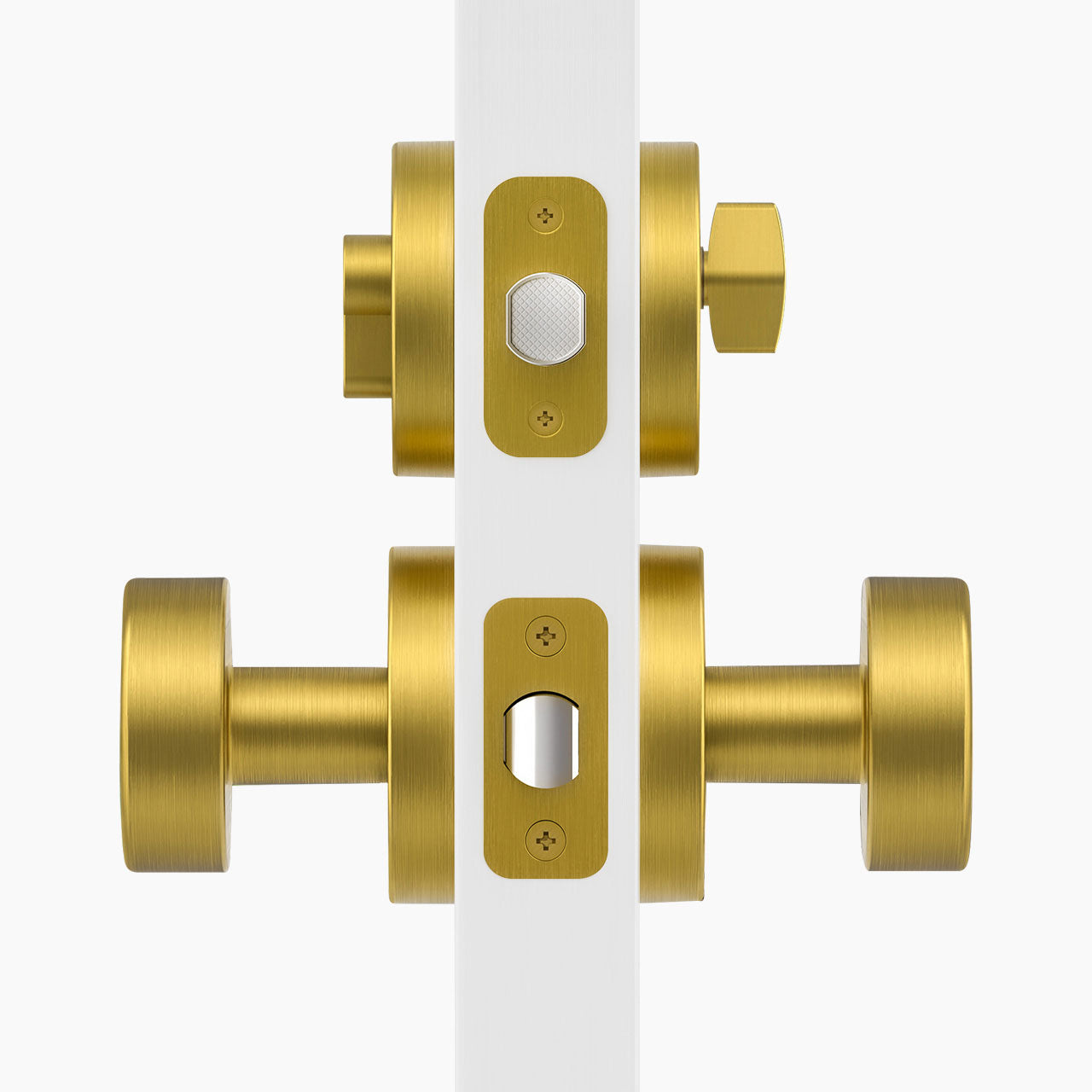 SENY Round Metal Entry Door Set with Modern Knob & Deadbolt