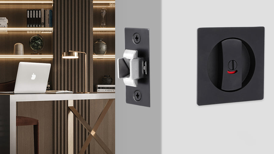SENY Pocket Door Privacy Lock – Square Flush Sliding Door Lock with Occupancy Indicator applicable scenario