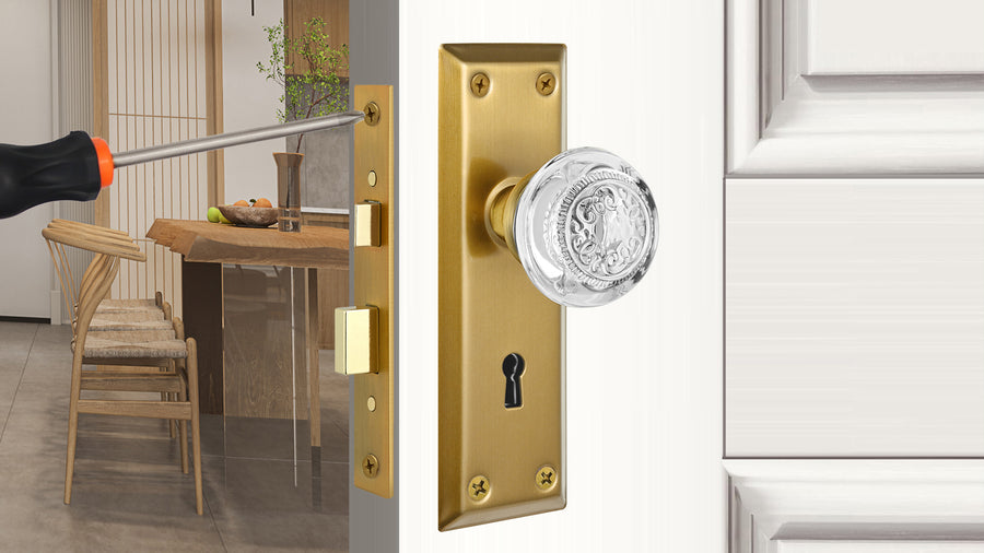SENY Mortise Entry Lock Set with Embossed Crystal Knob – Decorative Front Door Lock applicable scenario