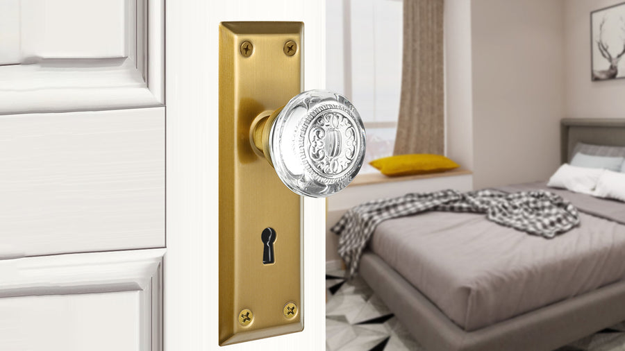 SENY Mortise Entry Lock Set with Embossed Crystal Knob – Decorative Front Door Lock applicable scenario
