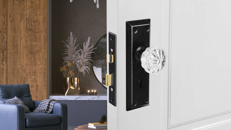 SENY Vintage Mortise Lock Set with Mushroom Crystal Door Knob & Beveled Rectangular Backplate applicable scenario