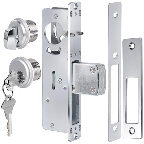 SENY Commercial Storefront Door Mortise Lock – 1-1/8" Backset Hook & Swing Bolt